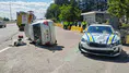 Merzifon'da Feci Kaza! Polis Aracına Çarpan Otomobil Takla Attı: 2'si Ağır 4 Yaralı