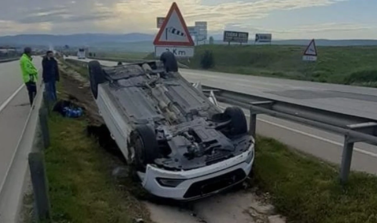 Merzifon'da Otomobil Takla Attı: 1 Yaralı