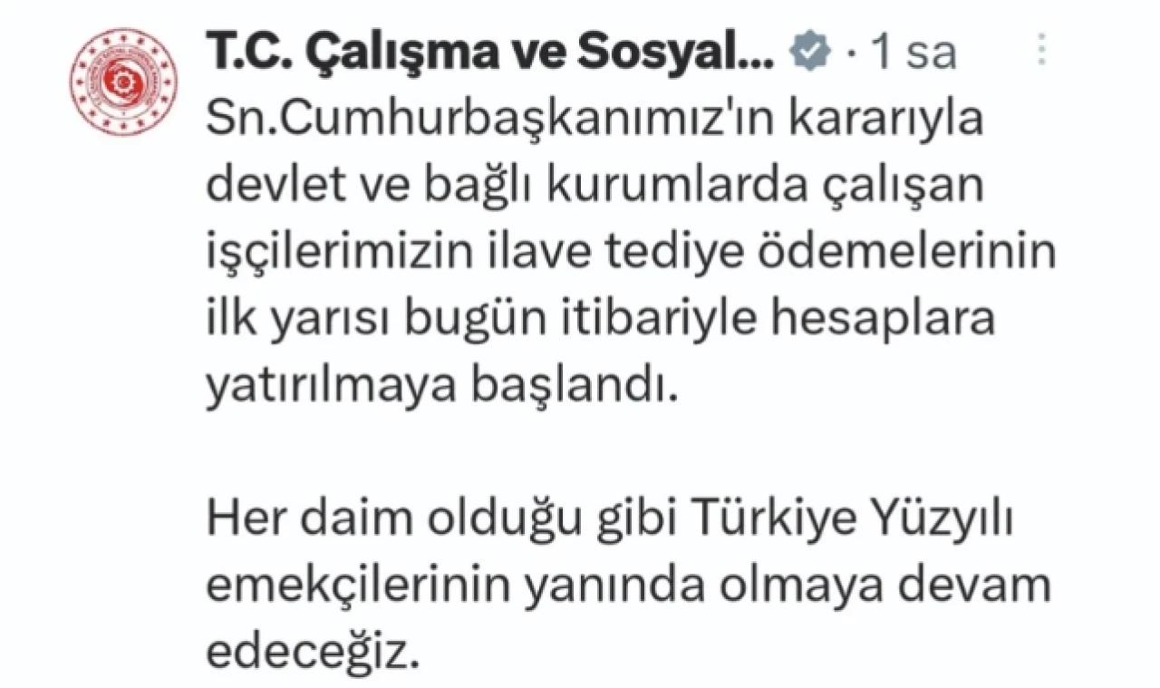 Hesaplara Yatırılmaya Başladı