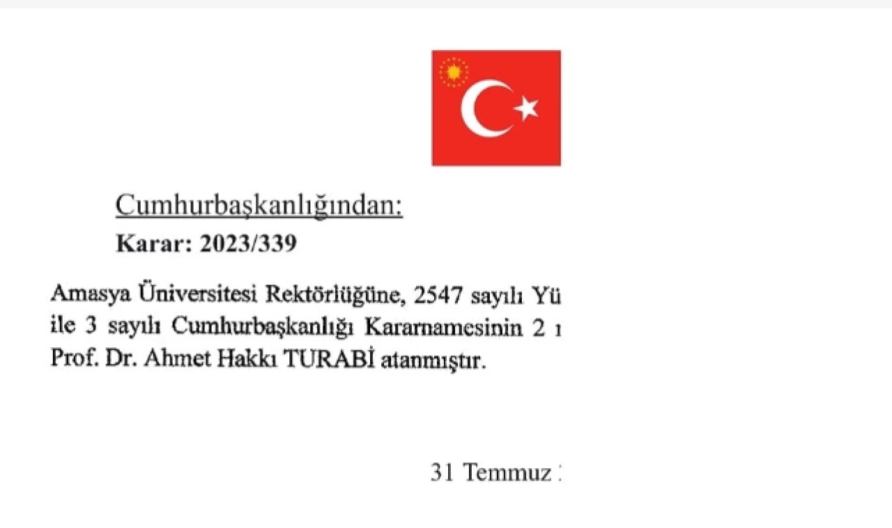 Amasya Üniversitesine Yeni Rektör Atandı