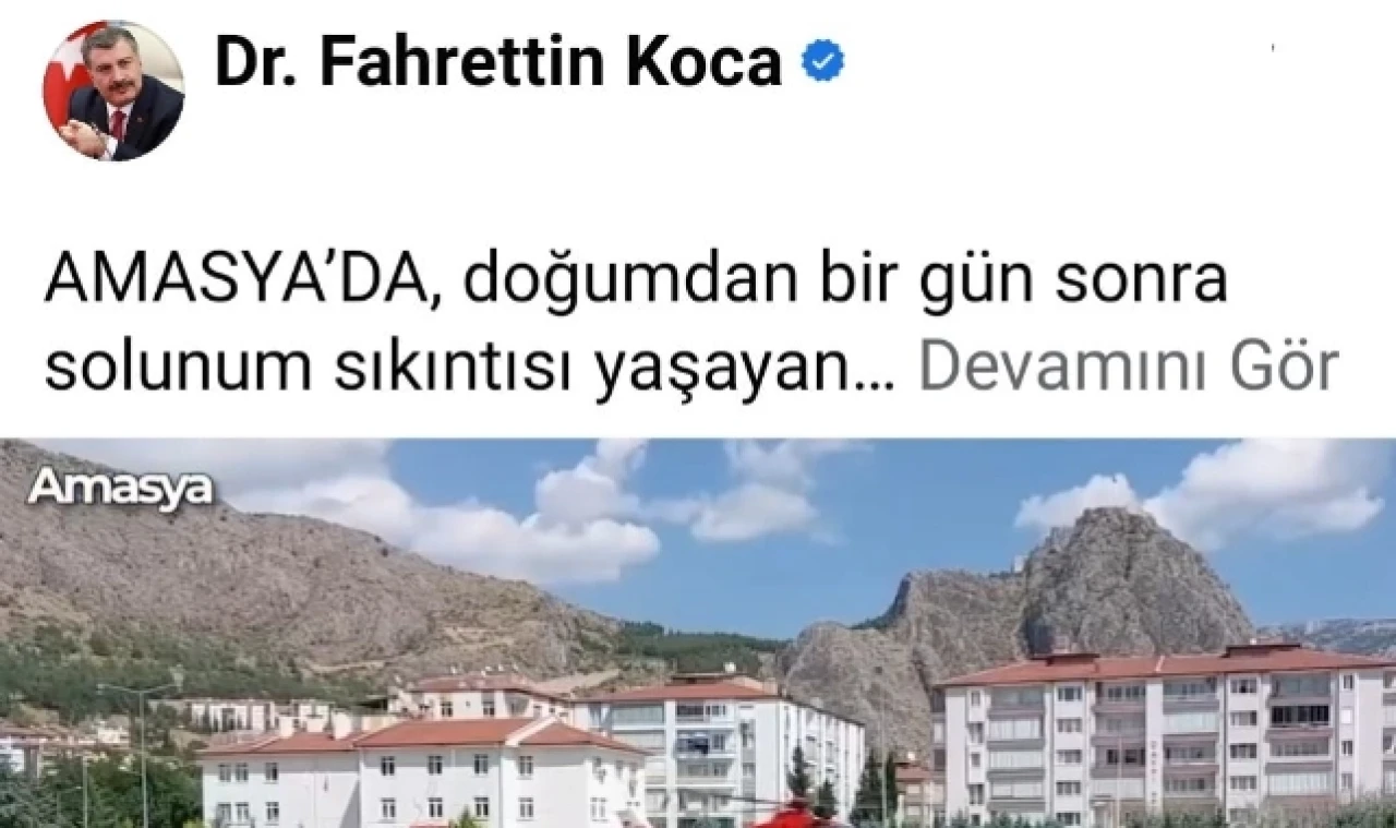 Ambulans Helikopter bu kez Amasya'lı bebek için havalandı.