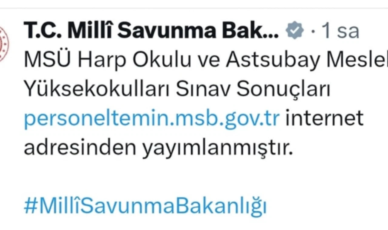 Harp Okulları Sonuçları Açıklandı