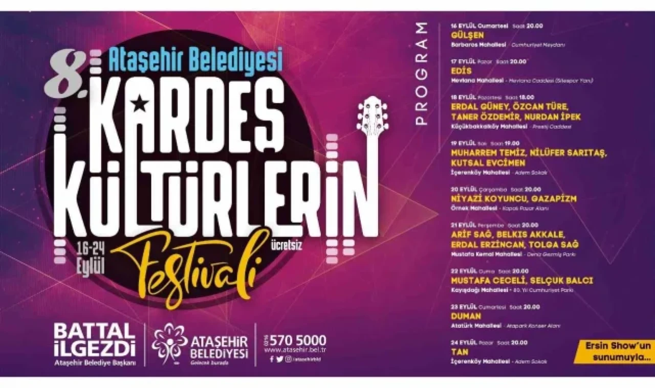 Ataşehir'de "Kardeş Kültürlerin Festivali" 16 Eylül'de başlıyor