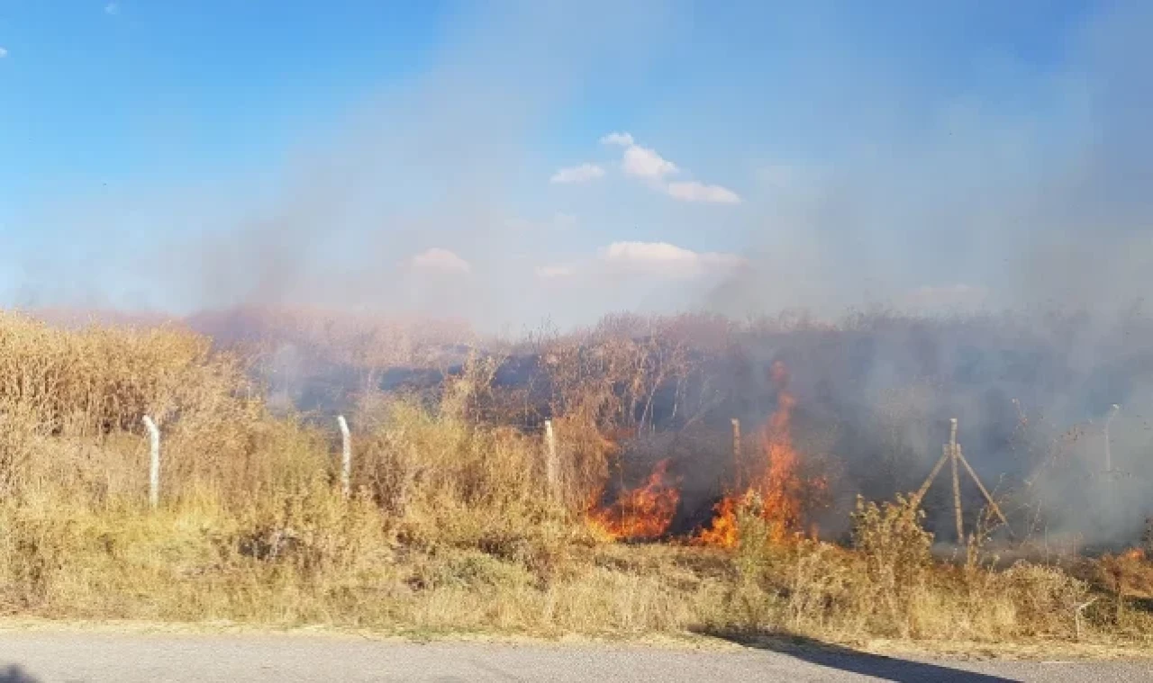 Kazı alanında korkutan yangın