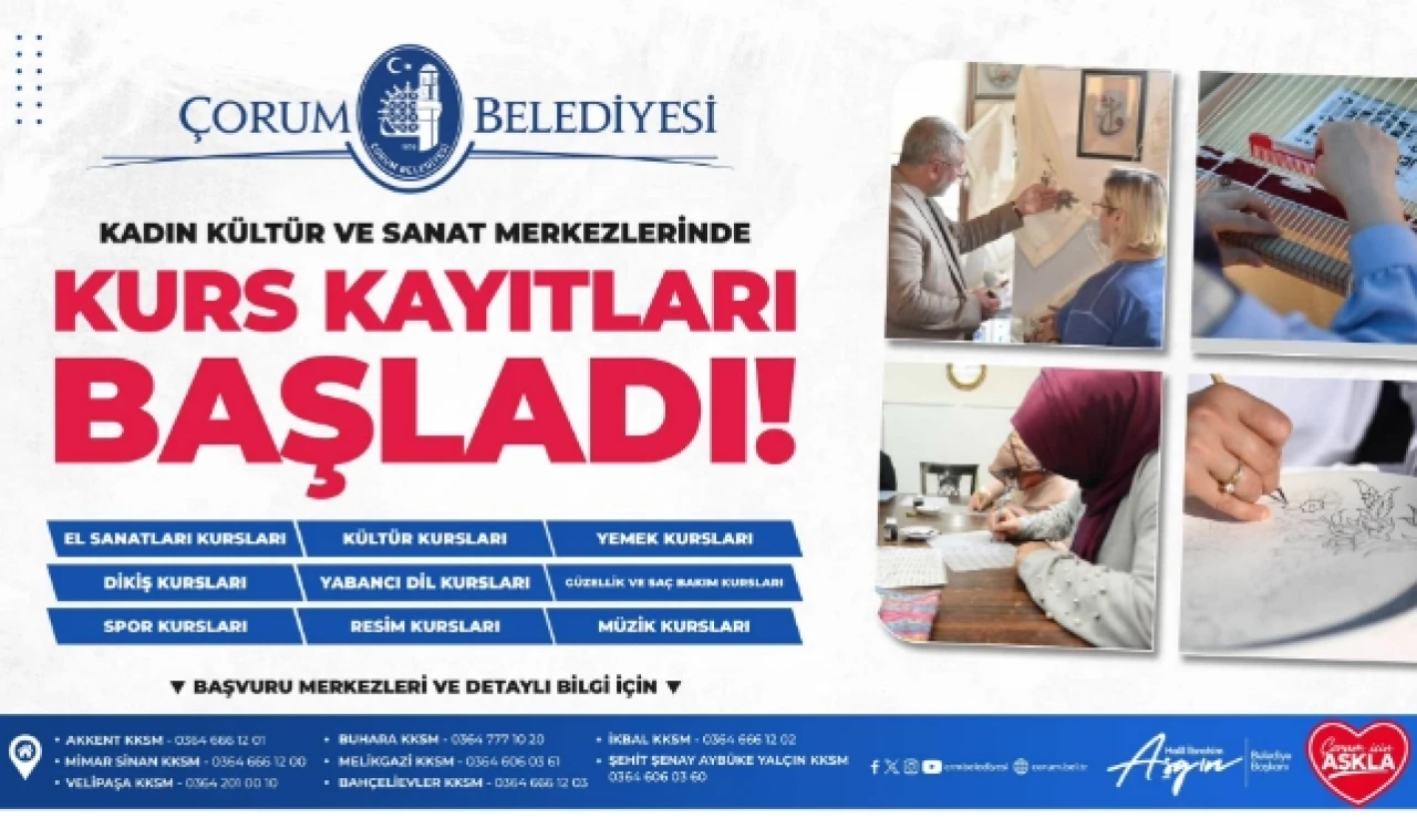 Kurs kayıtları başladı.