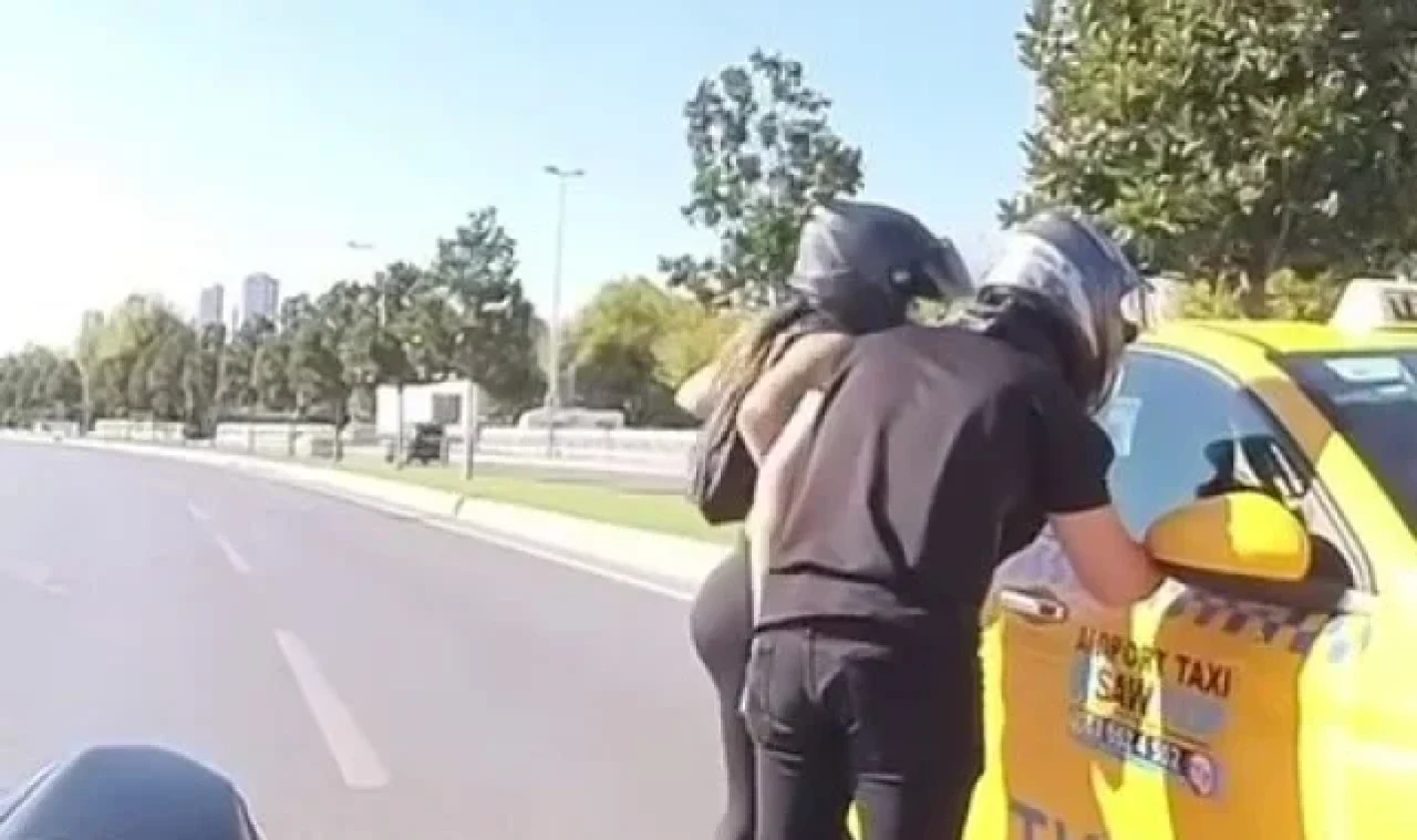 Pendik'te kendisine çarpan taksi sürücüsünü nefes kesen kovalamaca sonunda yakaladı