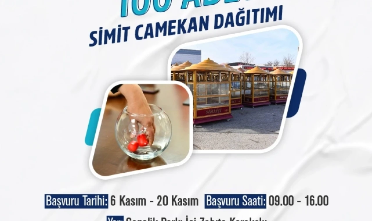 Belediye engelli vatandaşlar için 100 simit camekanı dağıtacak