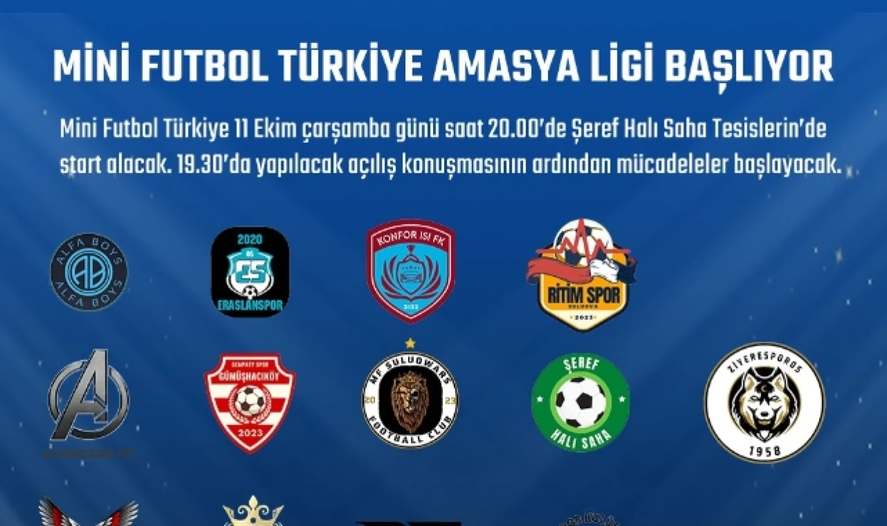 Mini Futbol Türkiye Amasya Ligi Bu akşam Başlıyor