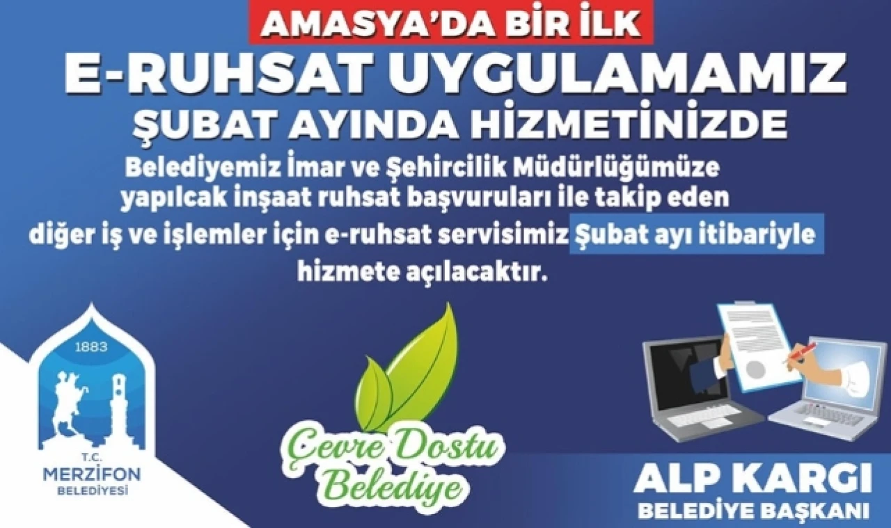 Merzifon Belediyesi'nde e-ruhsat dönemi