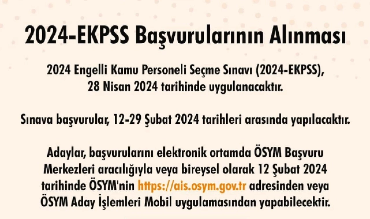 2024-EKPSS başvuruları başladı