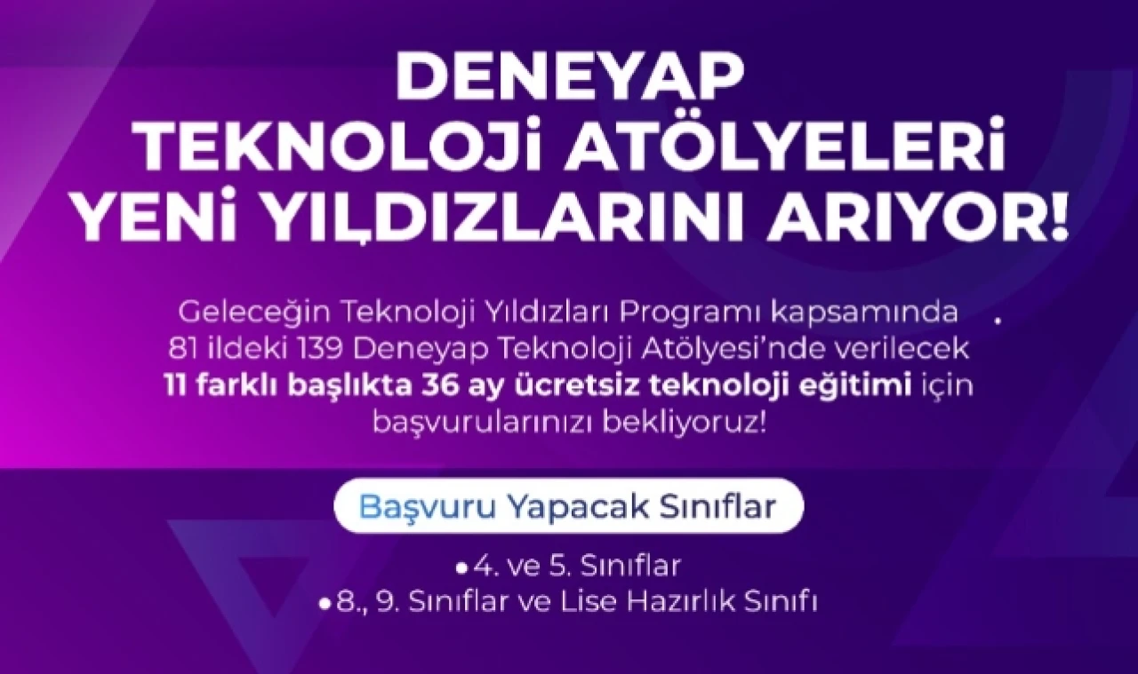 Amasya Deneyap Teknoloji Atölyesi Yeni Yıldızlarını Arıyor!