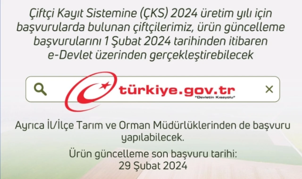 ÇKS Ürün Güncelleme Başvuruları Başladı