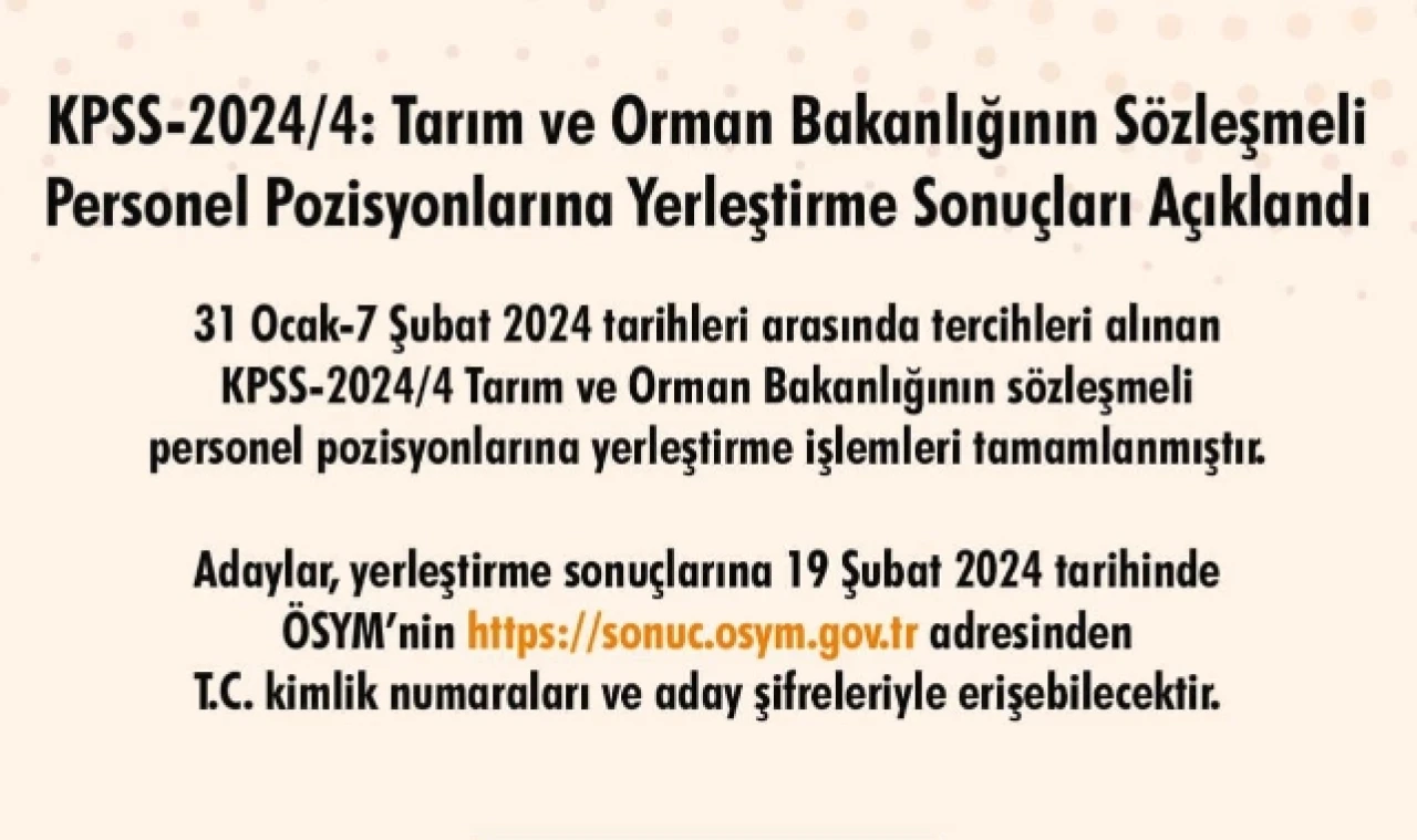 KPSS 2024/4 yerleştirme sonuçları açıklandı