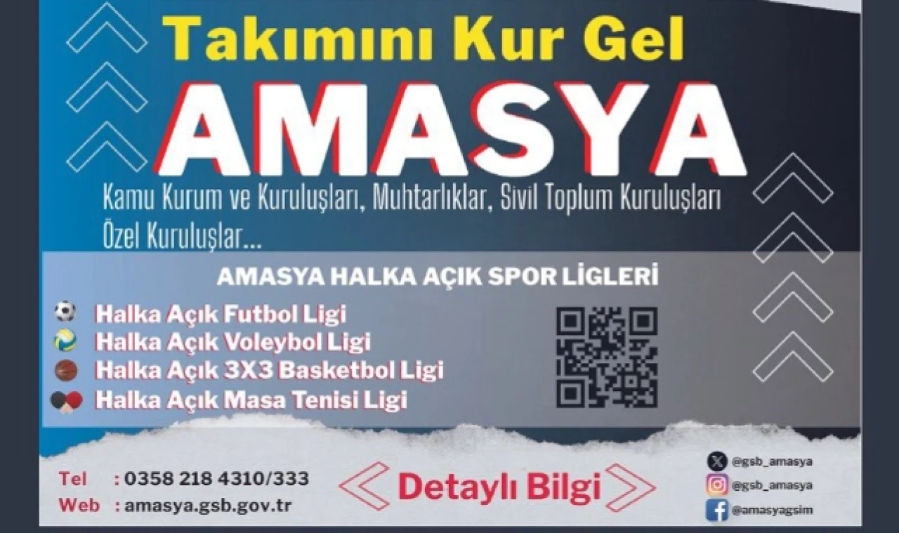 Amasya’da Halka Açık Spor Ligleri Düzenlenecek