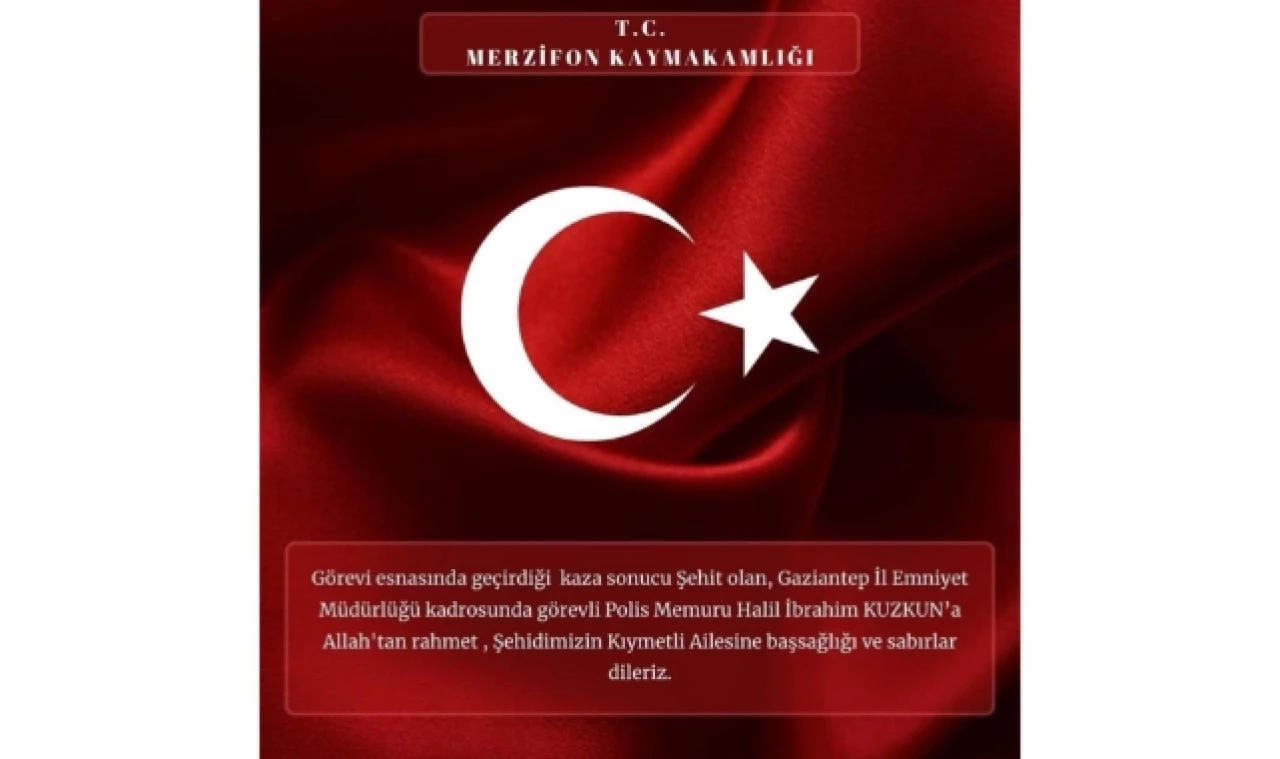 Karaaslan’dan Şehit Polis Memuru için başsağlığı mesajı
