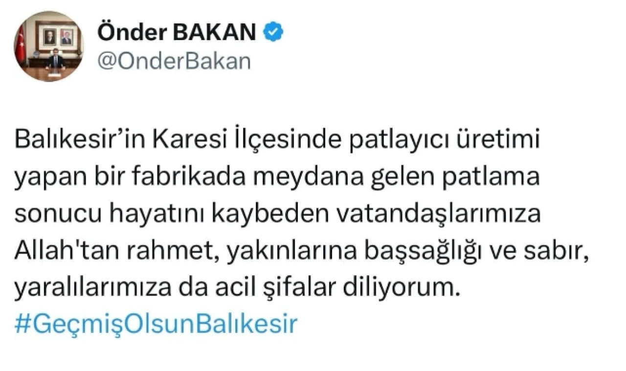 Vali Bakan taziyelerini paylaştı