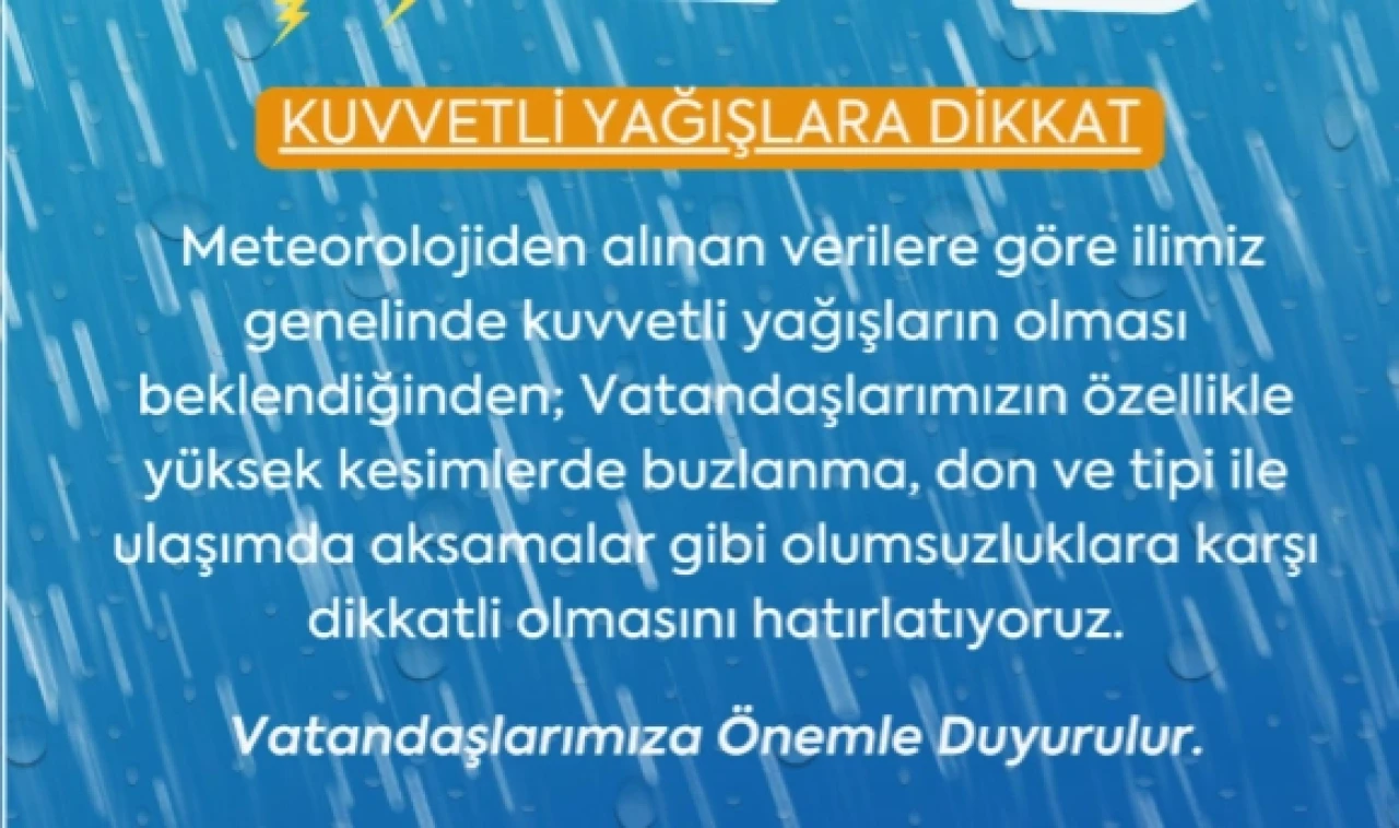 Meteorolojiden uyarı!