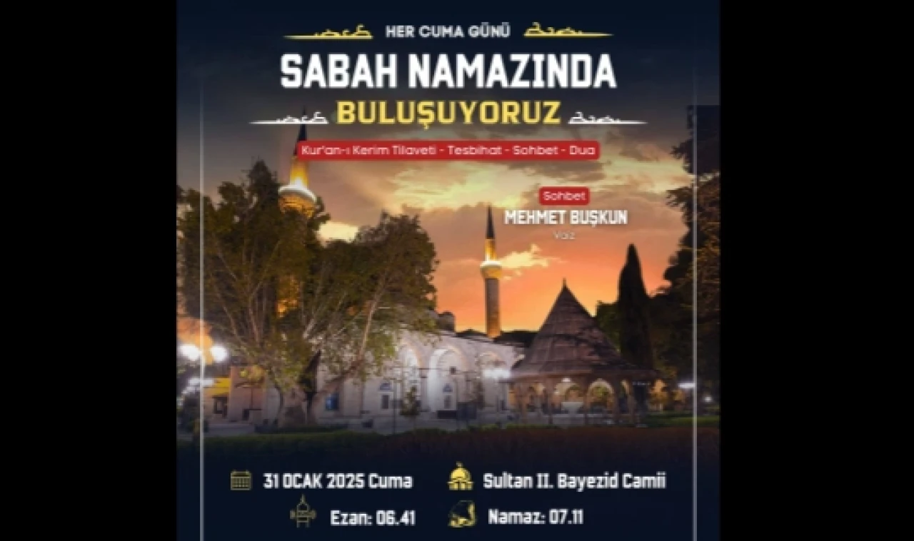 Müftü Bayram’dan Sabah Namazı Daveti