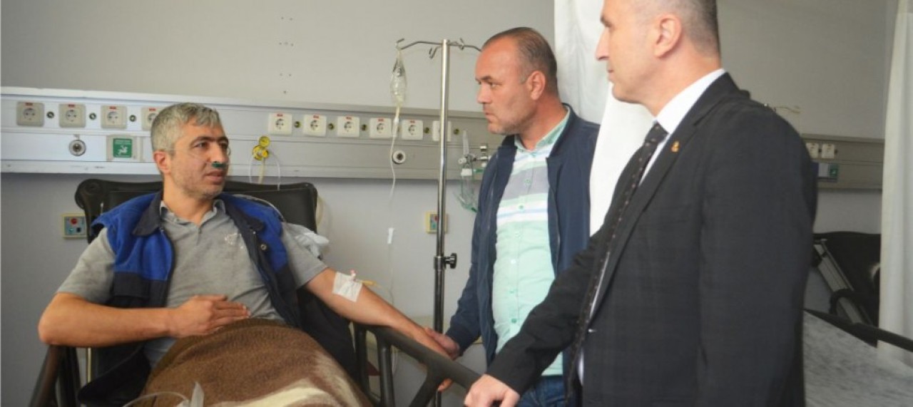 ERGÜL’DEN YARALI İŞÇİLERE ZİYARET