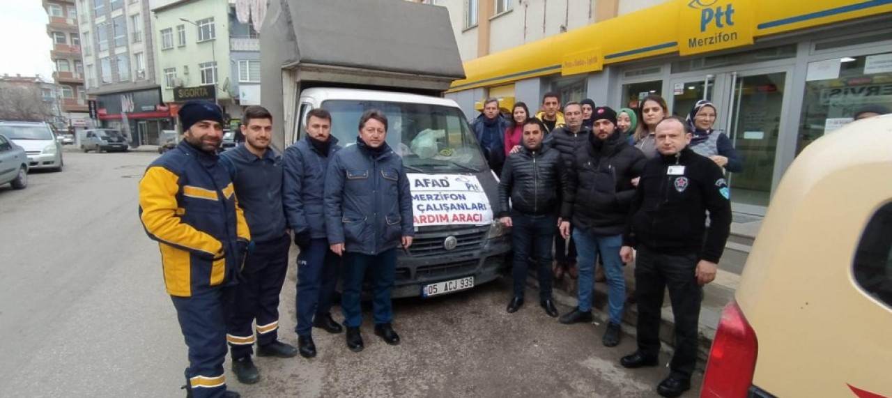PTT ÇALIŞANLARI YARDIM MALZEMESİ GÖNDERDİ