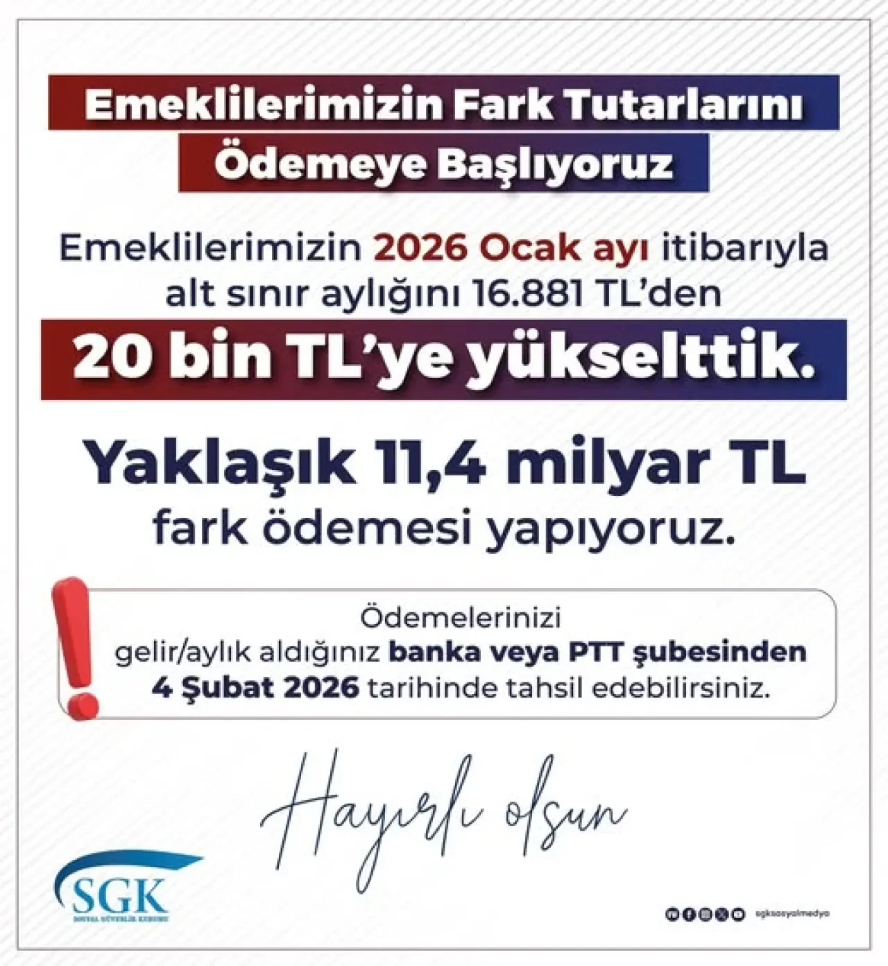 Amasya SGK’dan Emeklilere Müjde 3