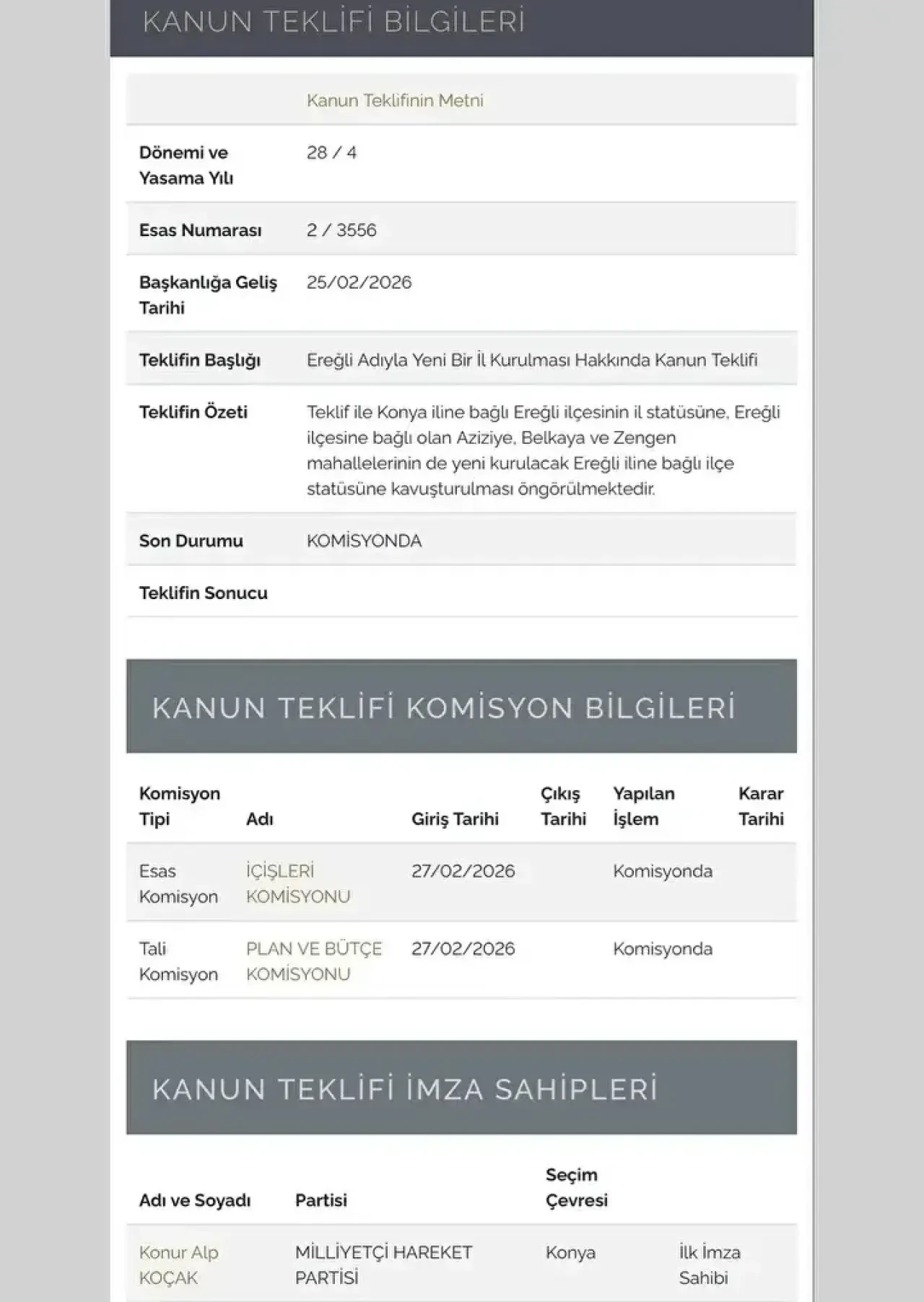 Türkiye’nin 82. İli İçin TBMM’ye Teklif 5