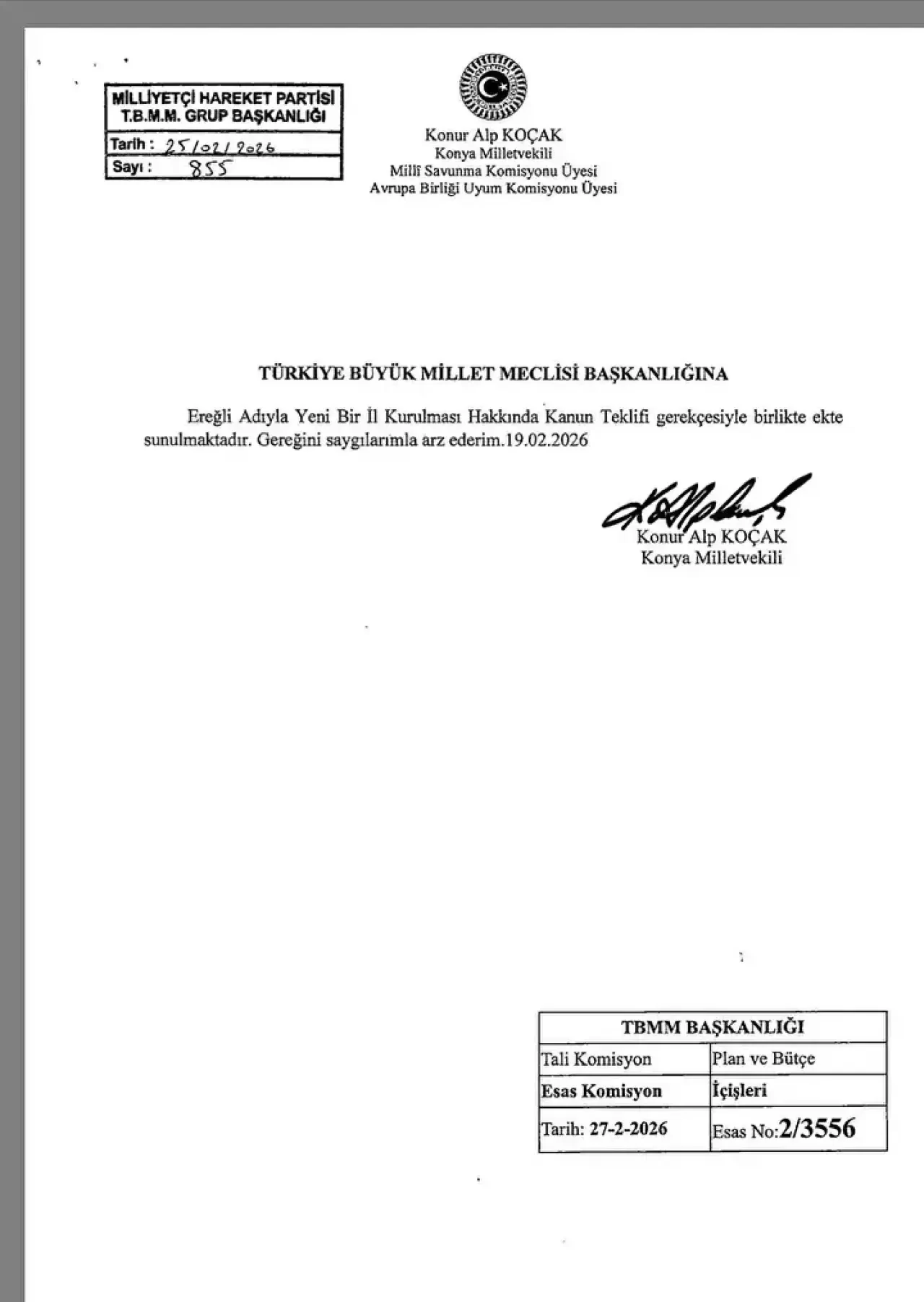 Türkiye’nin 82. İli İçin TBMM’ye Teklif 4