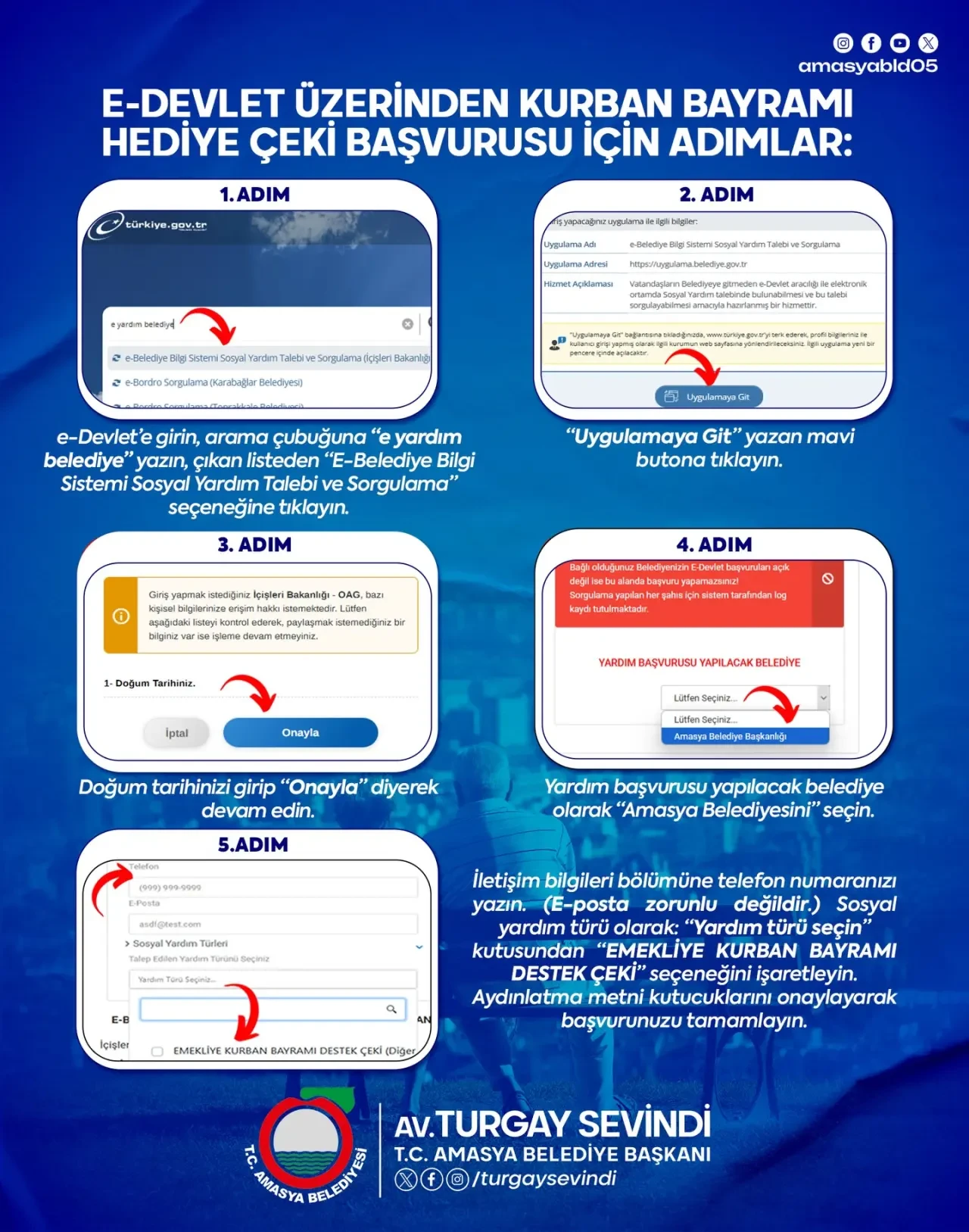 Amasya’da Emeklilere Bayram Desteği 2