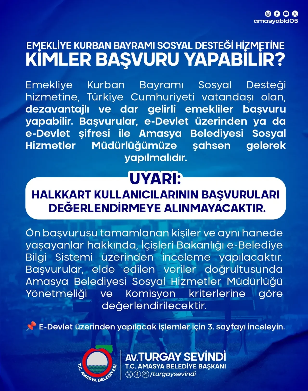Amasya’da Emeklilere Bayram Desteği 1