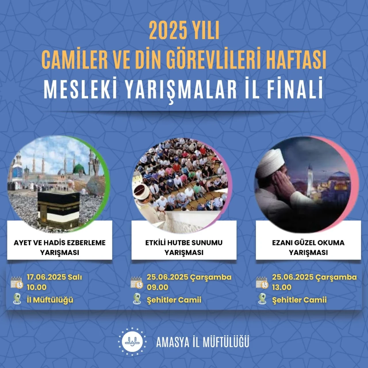 Amasya’da Camiler ve Din Görevlileri Haftası Yarışmaları İl Finaliyle Taçlanıyor