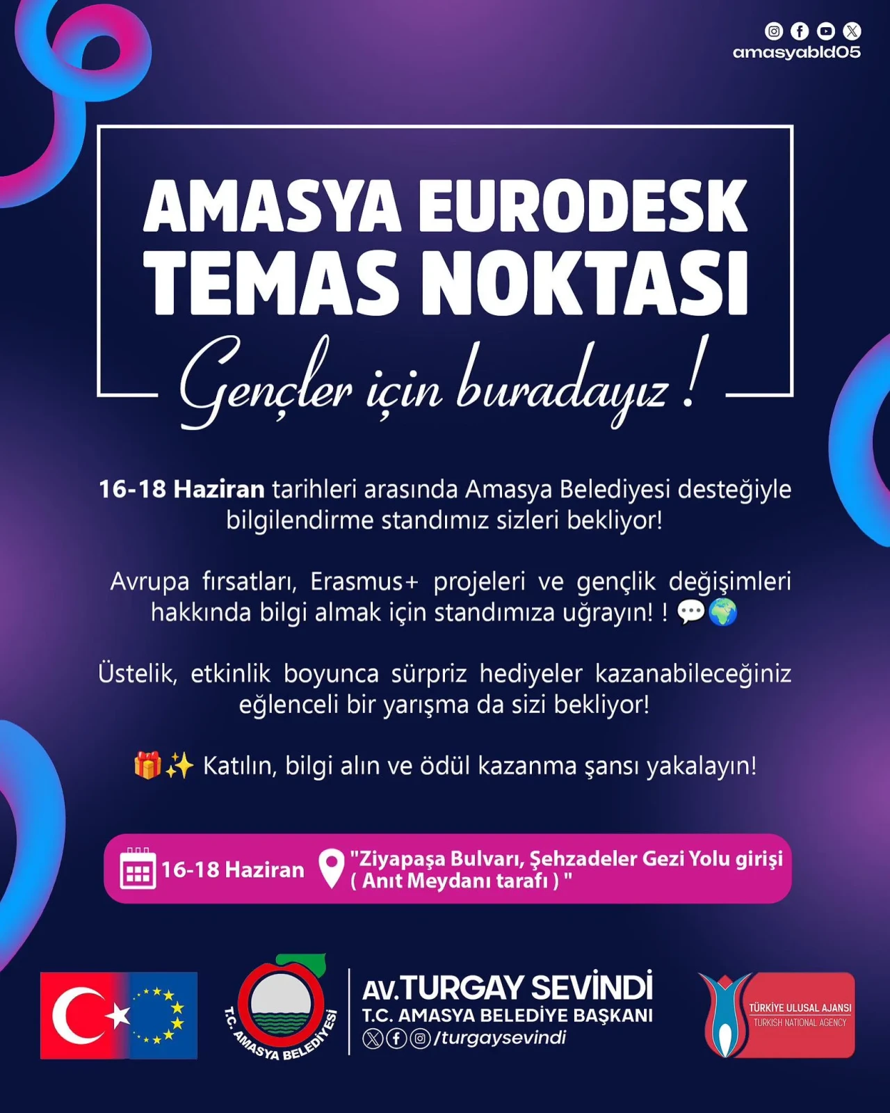 Amasya’da Gençler Eurodesk Standında Avrupa Fırsatlarıyla Buluşuyor!