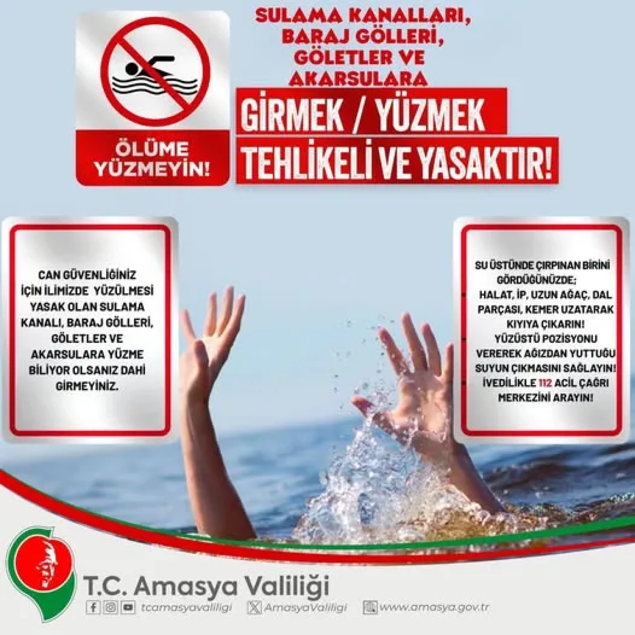 Amasya Valiliği Uyardı: Sulama Kanalları ve Göllerde Yüzmek Ölümcül Risk Taşıyor!