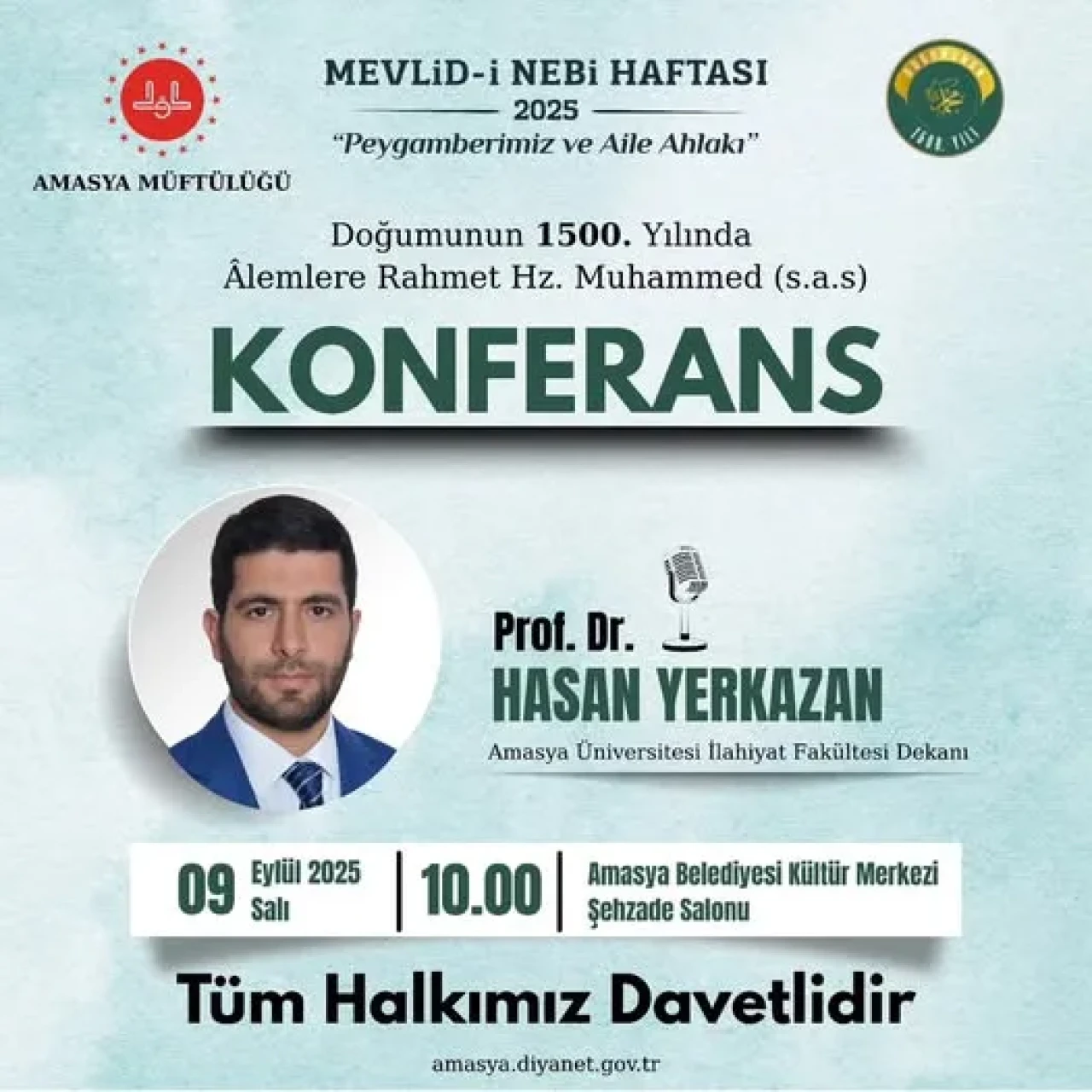 Mevlid-i Nebi Haftası Özel Konferansı Amasya'da Düzenleniyor