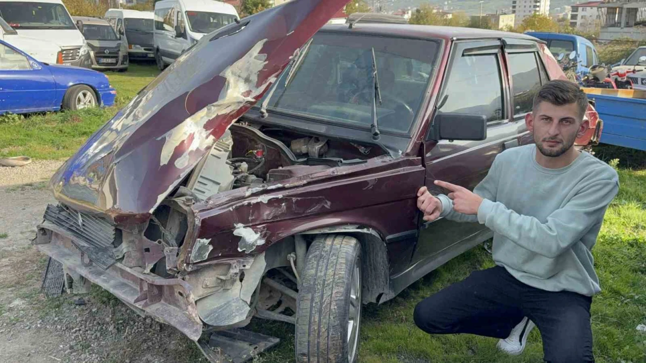 Kamyonun çarpıp kaçtığı kazada genç sürücü yaralandı