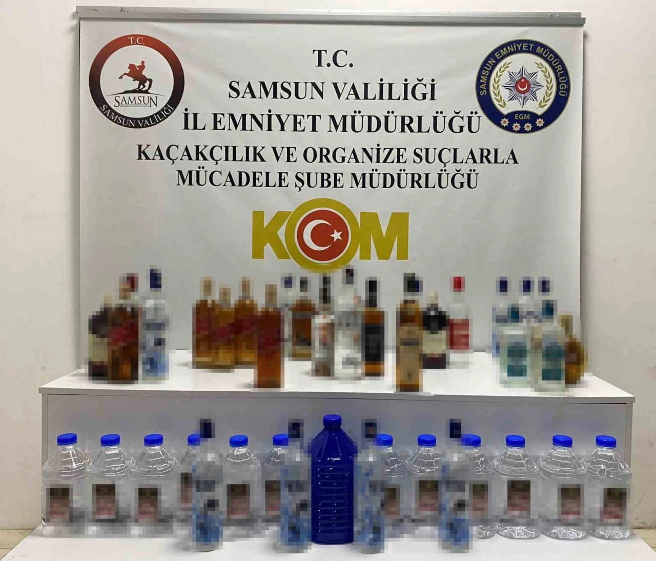 28,1 litre sahte içki ve 35 litre etil alkol ele geçirildi
