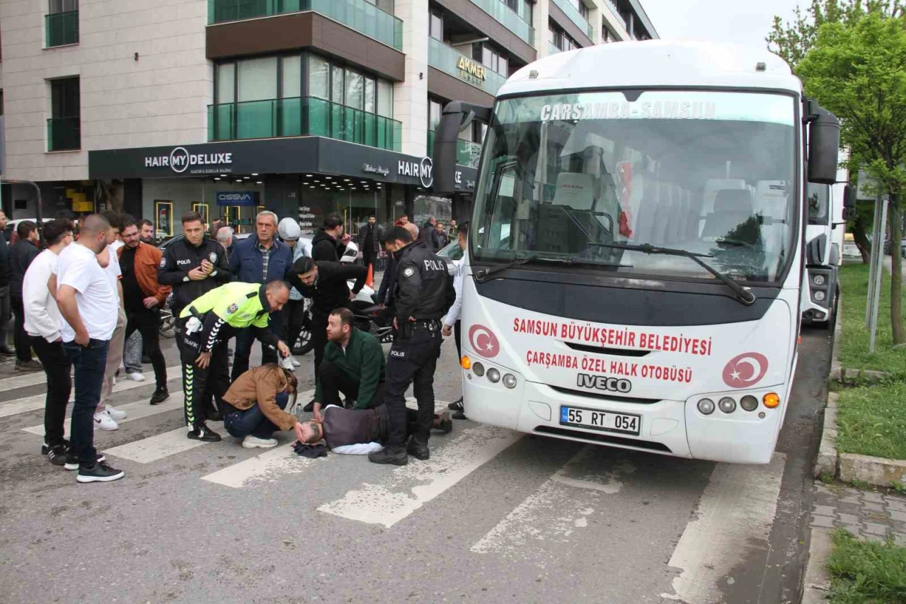 Halk otobüsünün çarptığı yaya yaralandı