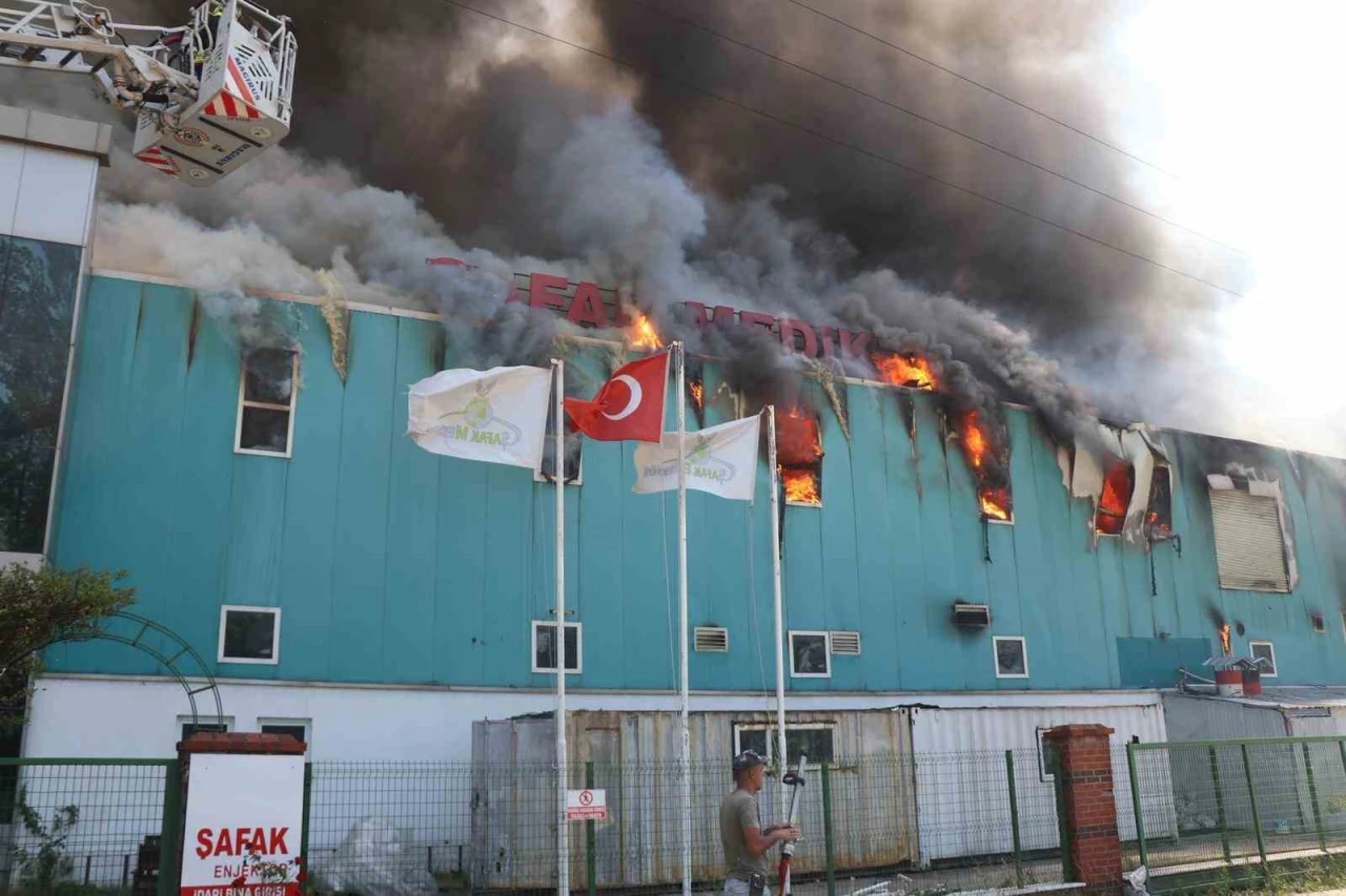 Medikal fabrikasında yangın çıktı