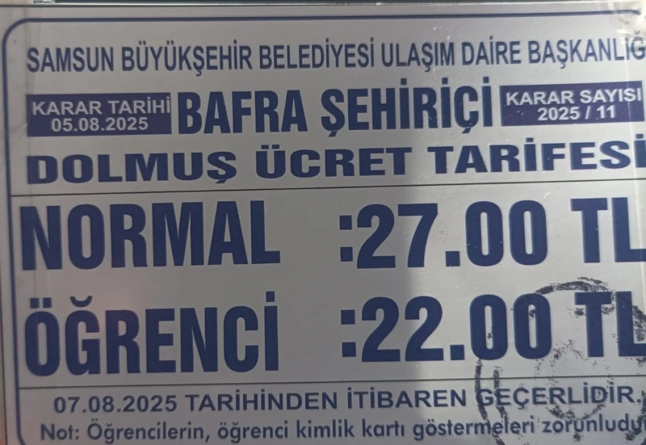 Dolmuş ücretlerine zam