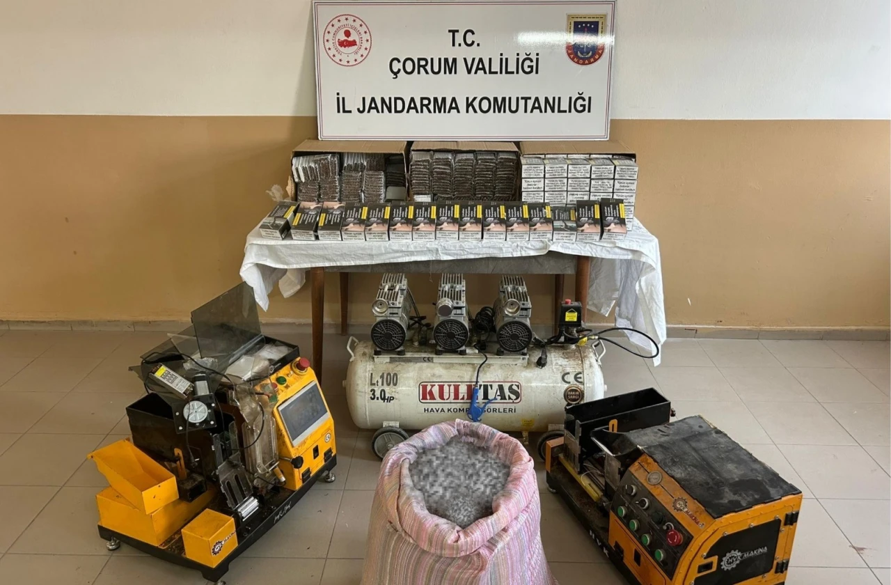 Kaçak sigara imalathanesine jandarma baskını