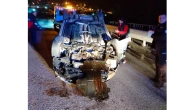 Otomobil köprü üzerinde takla attı, sürücü yara almadan kurtuldu