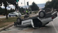 Merzifon’da Takla Atan Otomobilde 2 Kişi Yaralandı