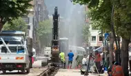 Merzifon’un Göbeğinde Su Borusu Patladı