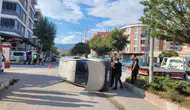 Merzifon’da Otomobil Devrildi!