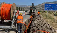 Çorum-Amasya-Merzifon Yolunda Fiber Optik Çalışması