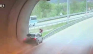 Amasya'da tünel çıkışında kaza