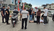 Fren Yapınca Devrildi! Motosiklet Sürücüsü Yaralandı