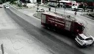 Amasya’da yangına giden itfaiye aracı otomobile çarptı