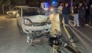 Otomobille çarpışan motosikletin sürücüsü ağır yaralandı