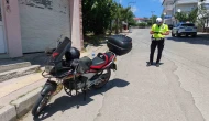 Devrilen motosikletin sürücüsü yaralandı