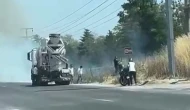 Yol kenarına atılan sigara izmariti, kuru otları yaktı